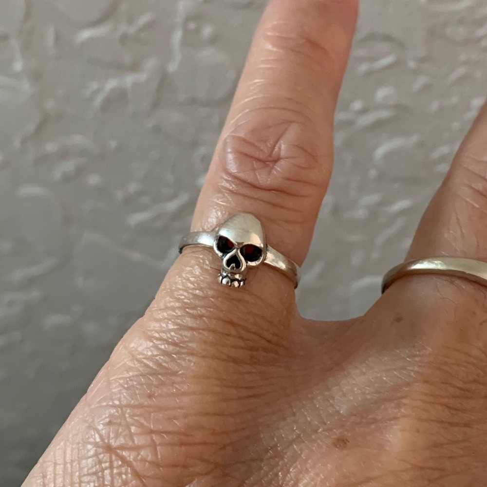 Sterling Silver Skull Toe Ring, Religious Rings, … - image 3